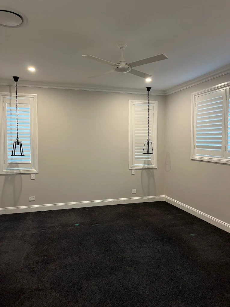 Bedroom with pendant lights